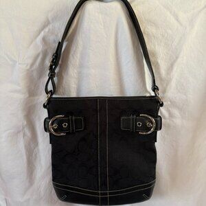 Coach Black Vintage Handbag with Buckles